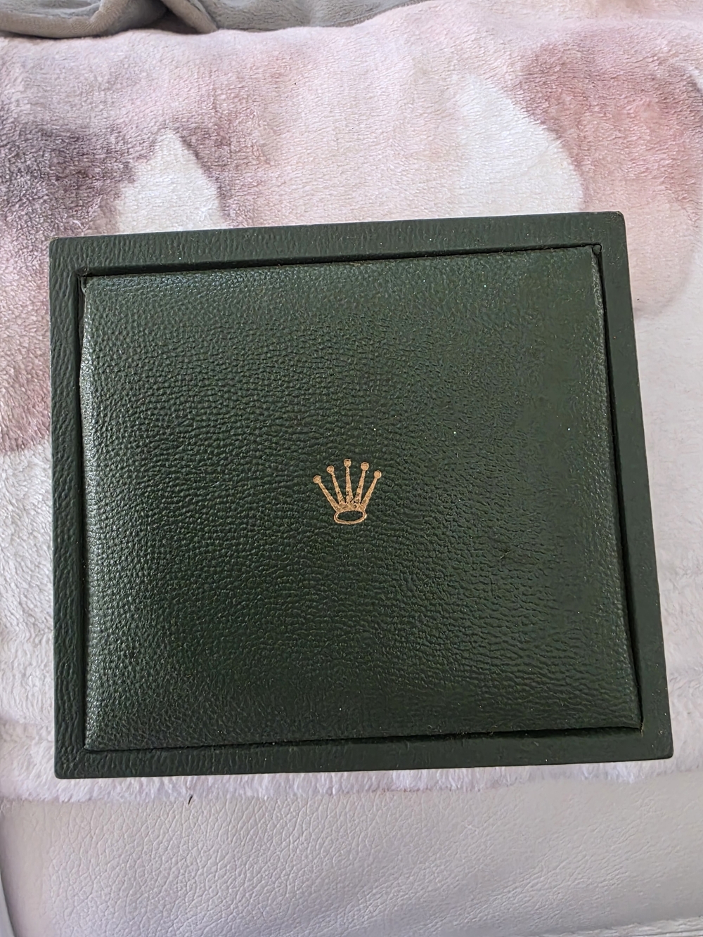 Rolex Dark Green Leather Presentation Box with Gold Crown